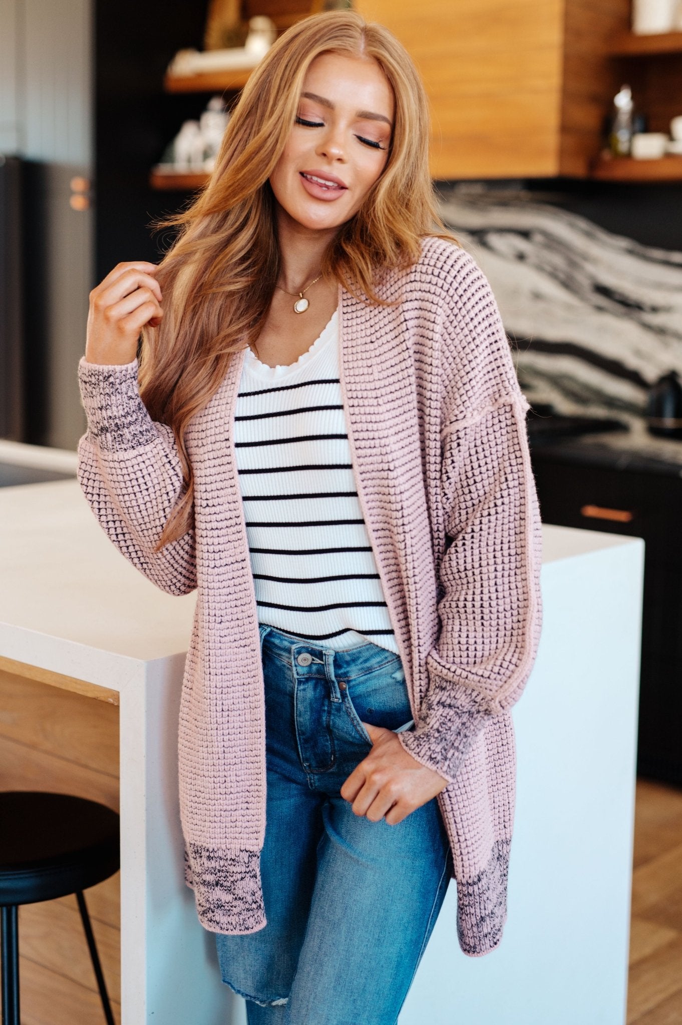 The Way It Was Cardigan in Mauve - Driftwood Boutique
