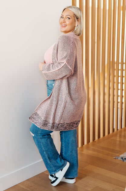 The Way It Was Cardigan in Mauve - Driftwood Boutique