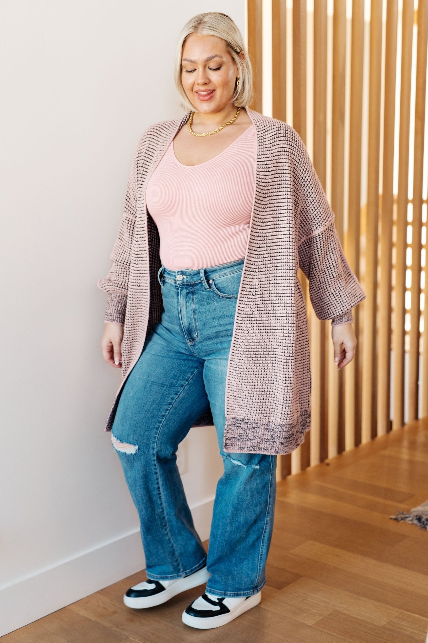 The Way It Was Cardigan in Mauve - Driftwood Boutique