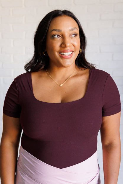 They're Not Like Us Square Neck Bodysuit in Cassis - Driftwood Boutique