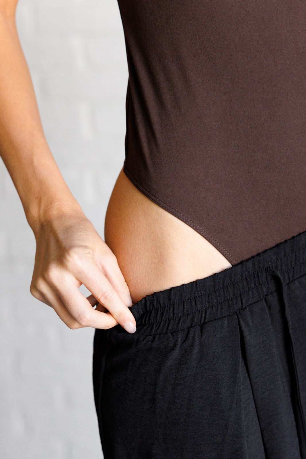 They're Not Like Us Square Neck Bodysuit in Espresso - Driftwood Boutique