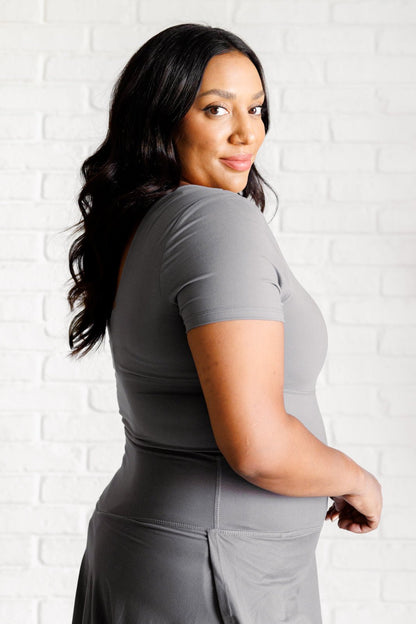 They're Not Like Us Square Neck Bodysuit in Titanium - Driftwood Boutique