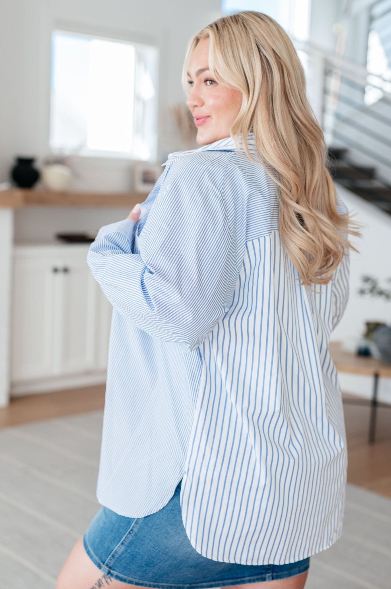 This or That Striped Button Down - Driftwood Boutique