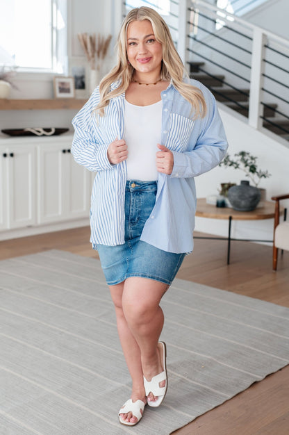 This or That Striped Button Down - Driftwood Boutique