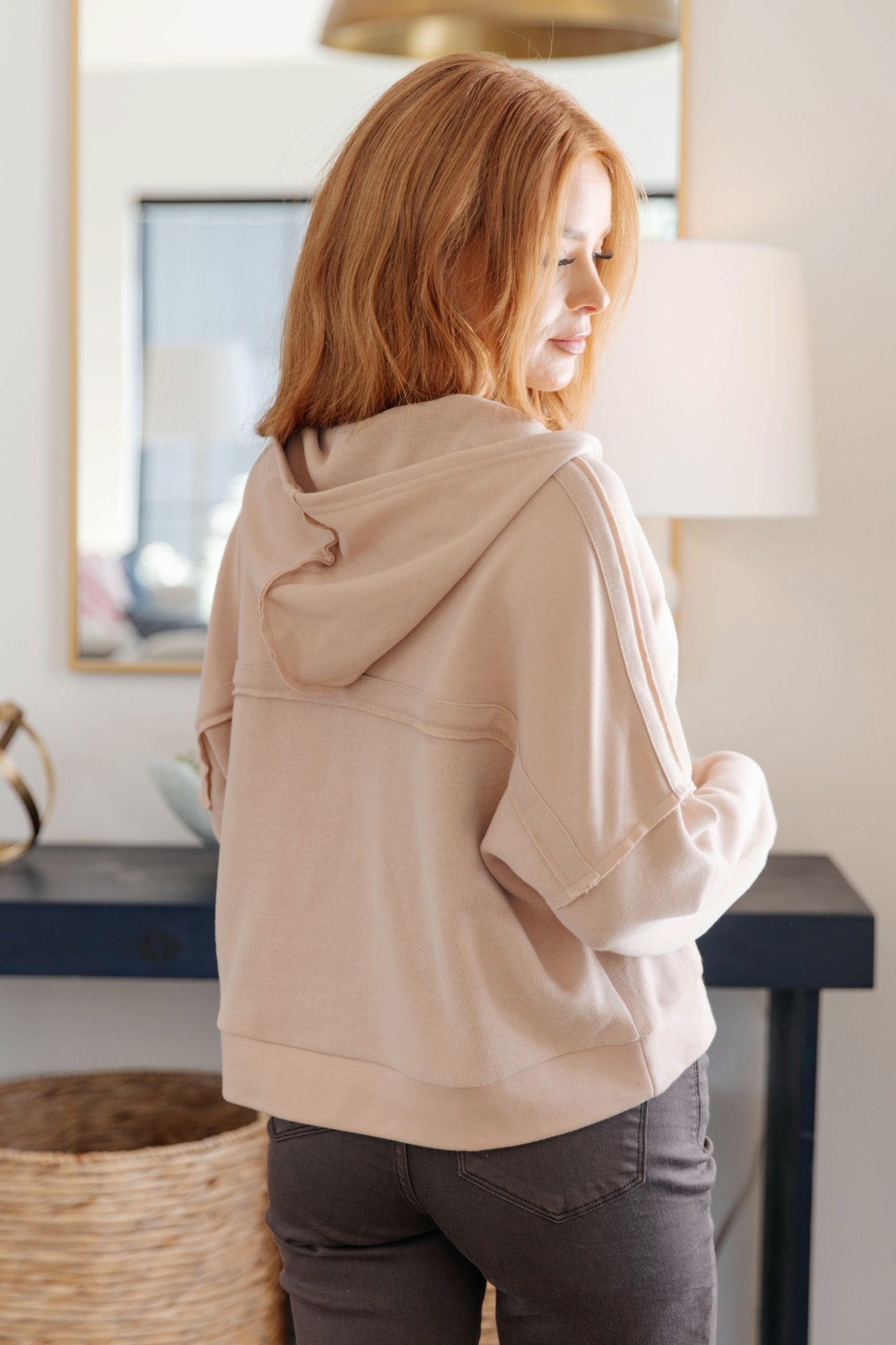 Throwback Heartthrob Hoodie in Beige - Driftwood Boutique