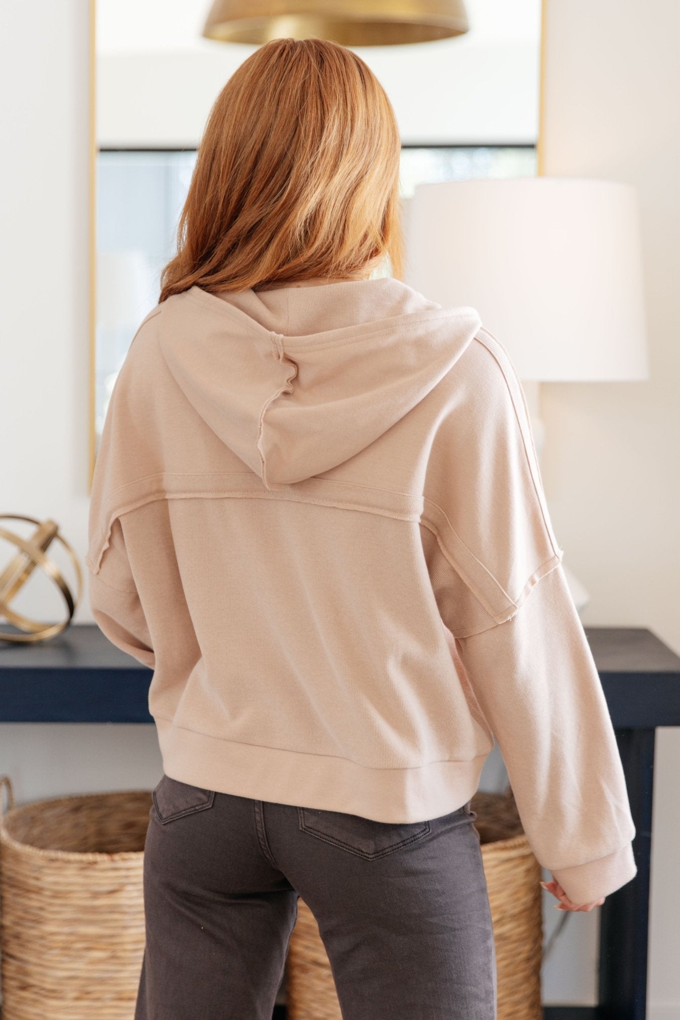 Throwback Heartthrob Hoodie in Beige - Driftwood Boutique