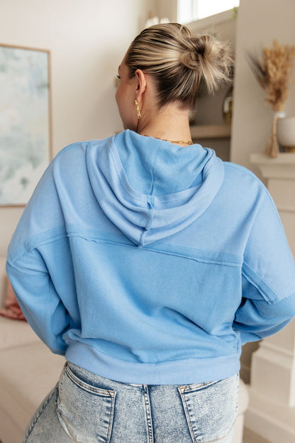 Throwback Heartthrob Hoodie in Sky - Driftwood Boutique