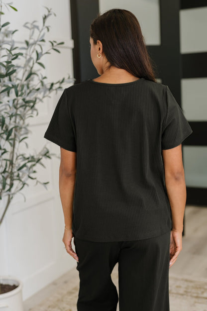 Thyme Boxy Tee in Black - Driftwood Boutique