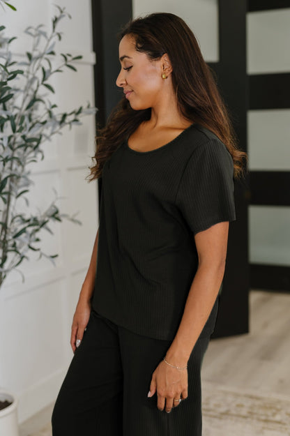 Thyme Boxy Tee in Black - Driftwood Boutique