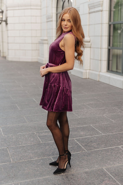 Tied In A Bow Velvet Dress - Driftwood Boutique