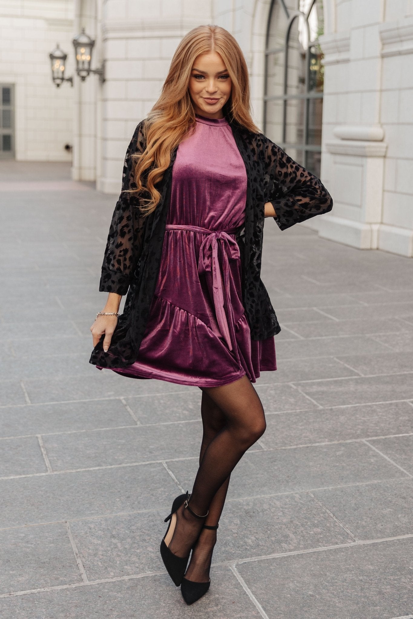 Tied In A Bow Velvet Dress - Driftwood Boutique