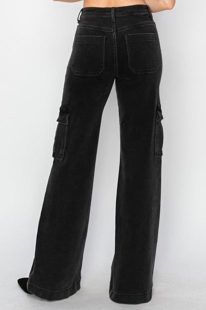Tommy High Rise Wide Leg Cargo Jeans - Driftwood Boutique