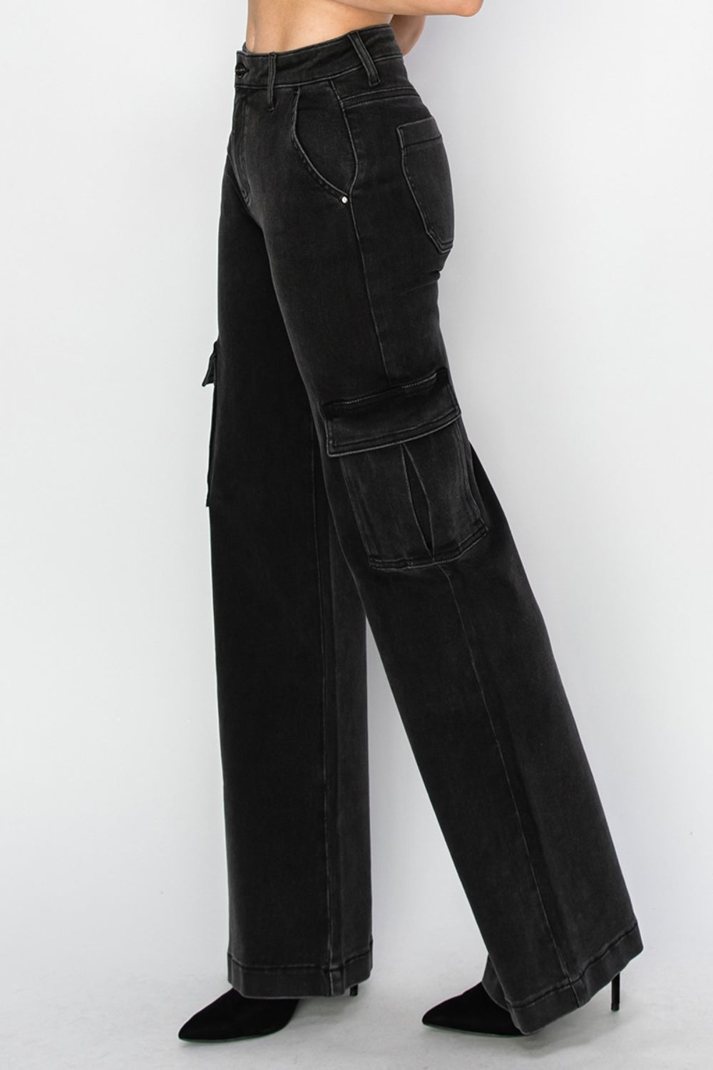 Tommy High Rise Wide Leg Cargo Jeans - Driftwood Boutique