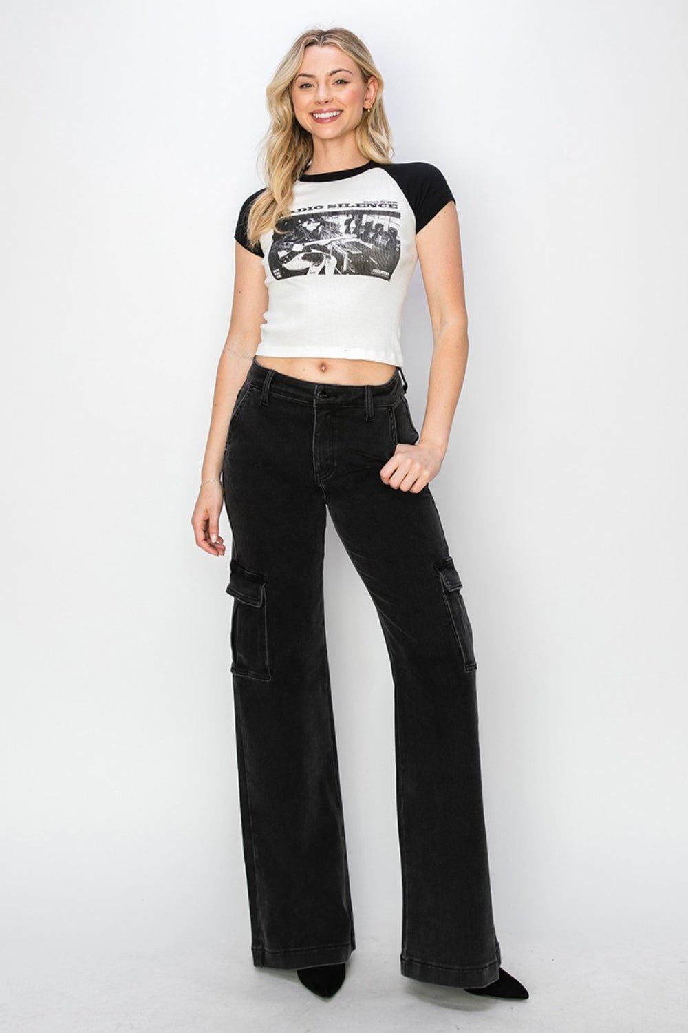 Tommy High Rise Wide Leg Cargo Jeans - Driftwood Boutique