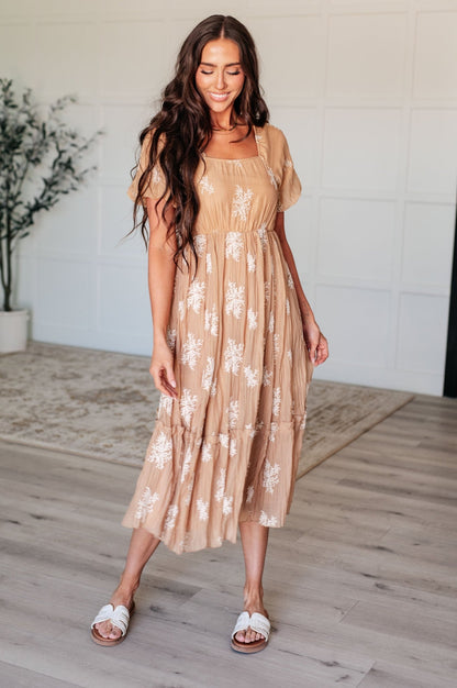 Trusting My Intuition Balloon Sleeve Dress in Camel - Driftwood Boutique