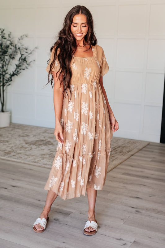 Trusting My Intuition Balloon Sleeve Dress in Camel - Driftwood Boutique