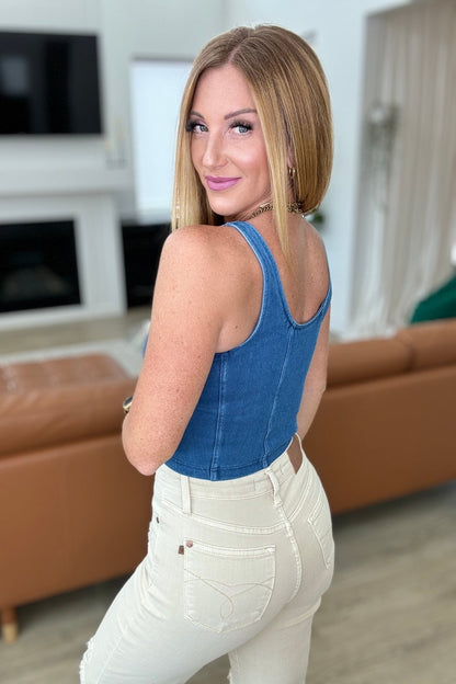 Urban Blues Scoop Neck Top in Light Denim - Driftwood Boutique