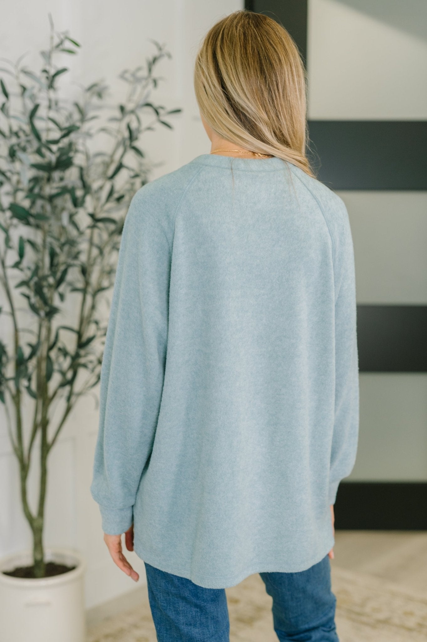 Urban Flux Scooped Hi - Low Long Pullover in Blue Grey - Driftwood Boutique