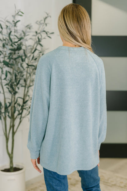 Urban Flux Scooped Hi - Low Long Pullover in Blue Grey - Driftwood Boutique