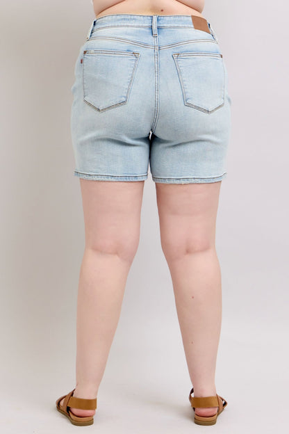 Vanessa High Rise Adjustable Button Denim Shorts - Driftwood Boutique