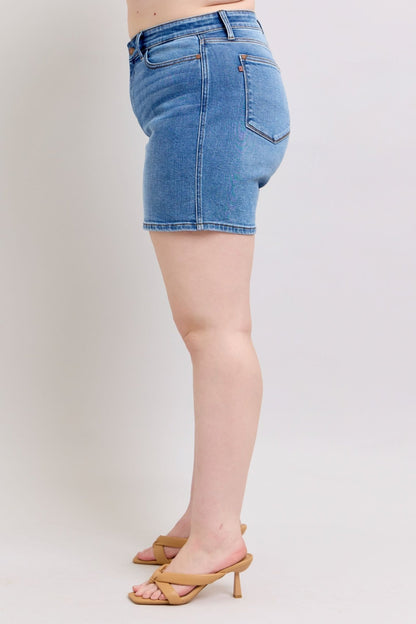 Vanessa High Rise Adjustable Button Denim Shorts - Driftwood Boutique
