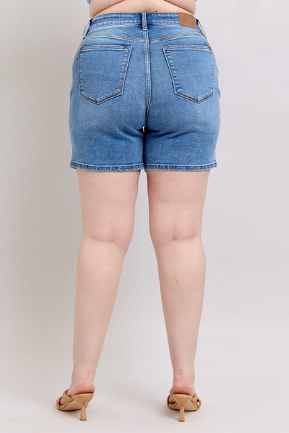 Vanessa High Rise Adjustable Button Denim Shorts - Driftwood Boutique