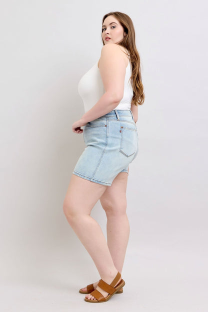 Vanessa High Rise Adjustable Button Denim Shorts - Driftwood Boutique