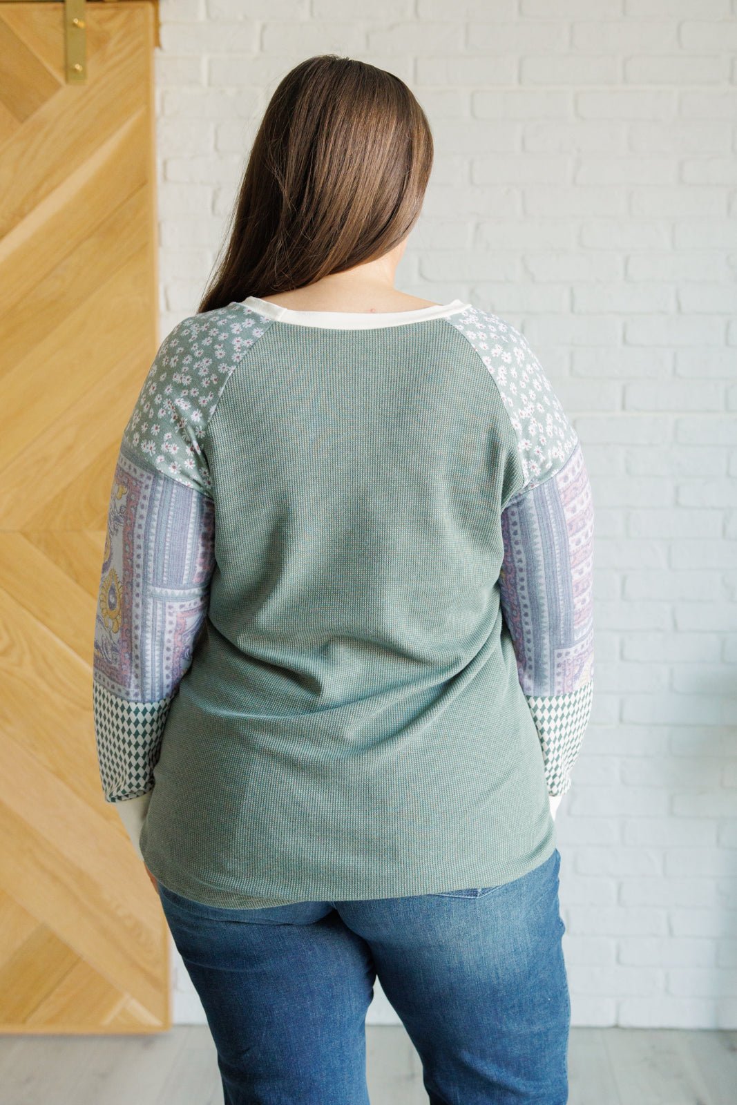 Very Curious Mixed Print Top - Driftwood Boutique