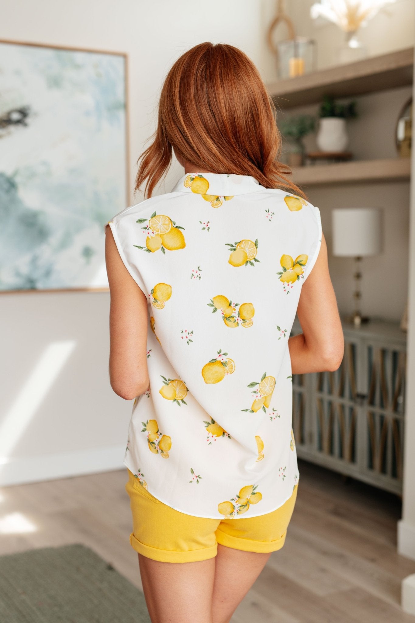 When Life Gives You Lemons Sleeveless Blouse - Driftwood Boutique