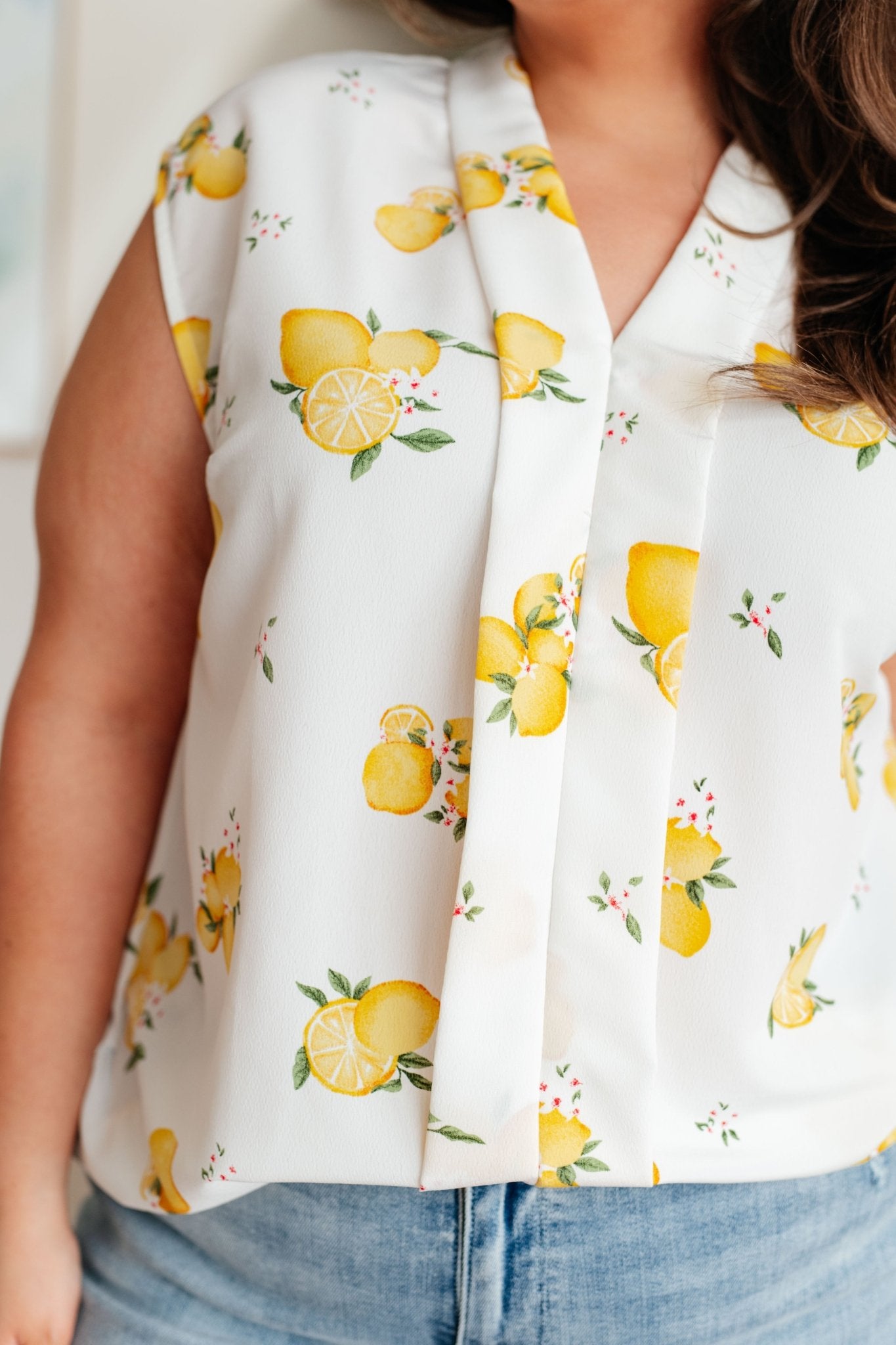 When Life Gives You Lemons Sleeveless Blouse - Driftwood Boutique
