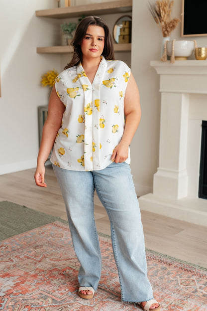 When Life Gives You Lemons Sleeveless Blouse - Driftwood Boutique