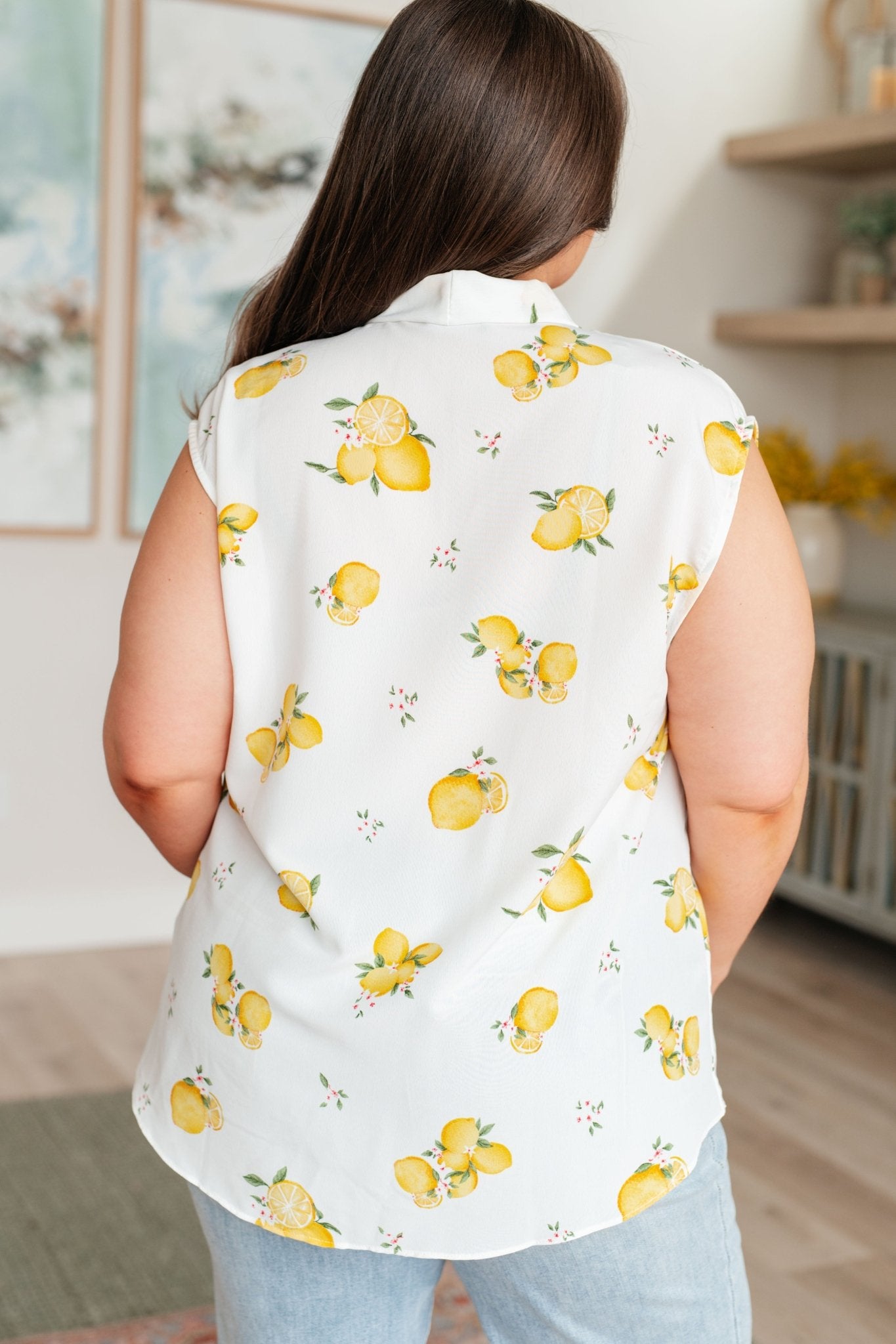 When Life Gives You Lemons Sleeveless Blouse - Driftwood Boutique