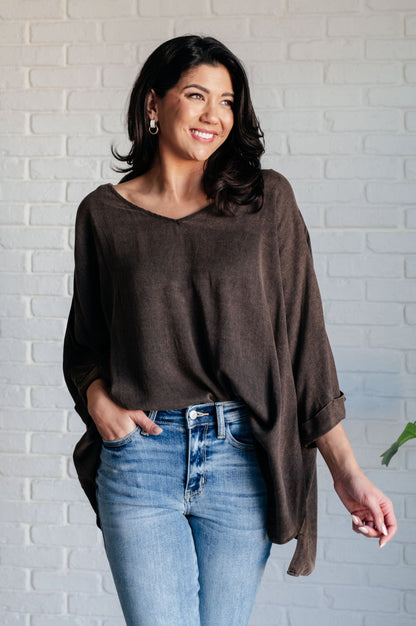 Wishy Washy Mineral Washed Oversized Top - Driftwood Boutique
