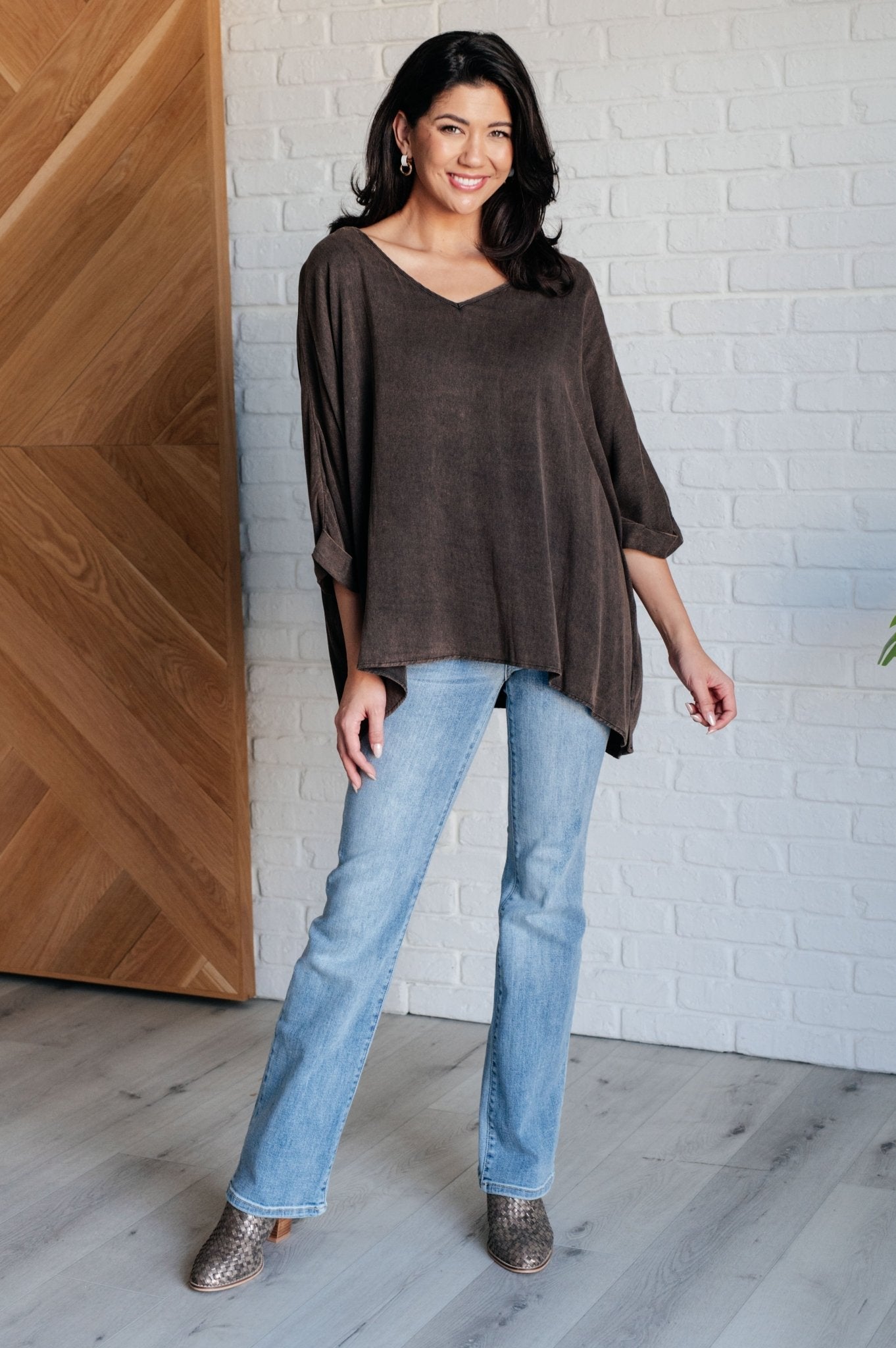 Wishy Washy Mineral Washed Oversized Top - Driftwood Boutique