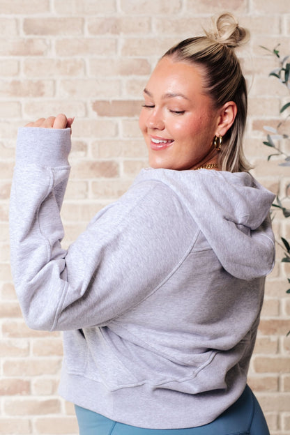 Working Up A Sweat Hooded Pullover in Grey - Driftwood Boutique