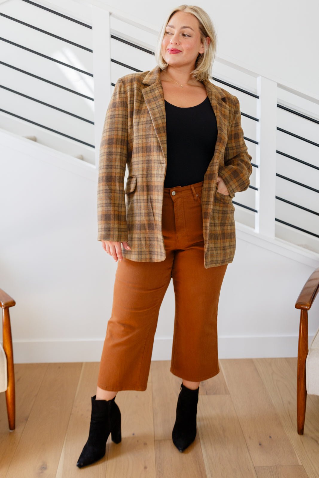 World Class Plaid Blazer - Driftwood Boutique