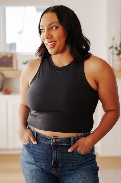 Yesterday's Crop Tank in Black - Driftwood Boutique