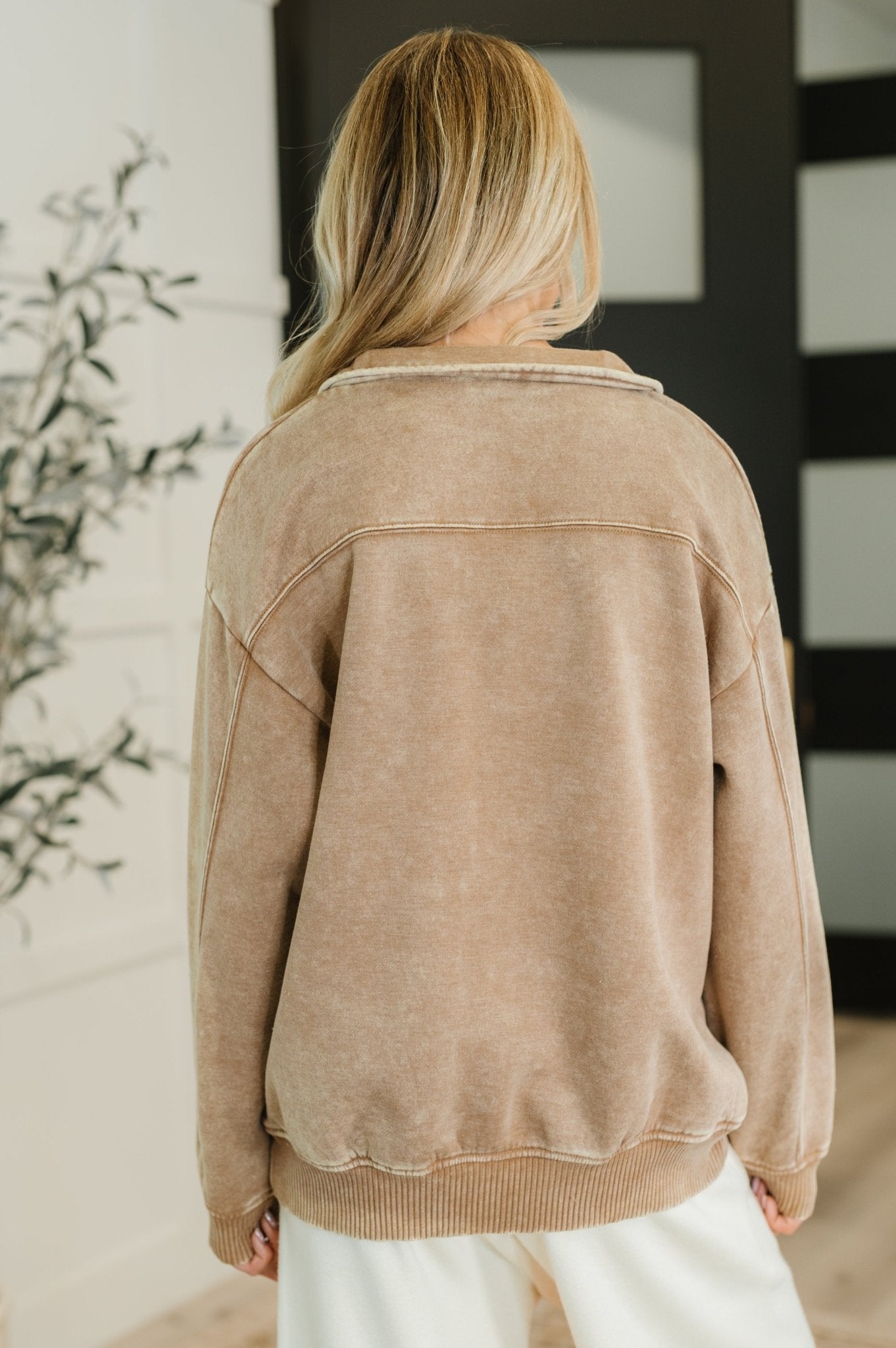 You Should Know Half Zip Pullover in Deep Camel - Driftwood Boutique