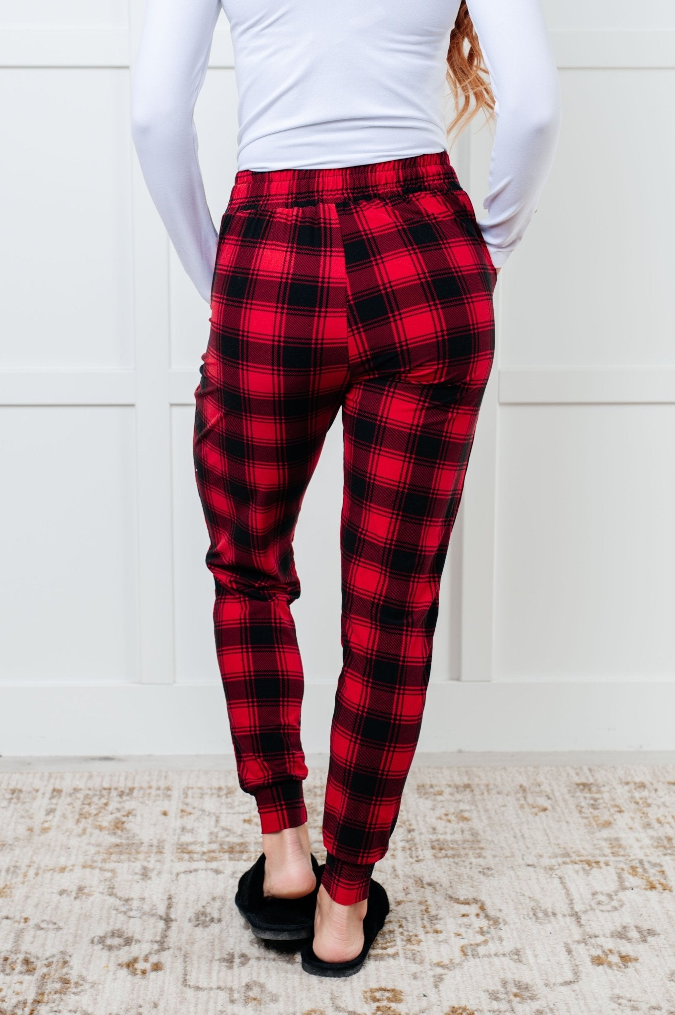 Your New Favorite Joggers in Red Plaid - Driftwood Boutique