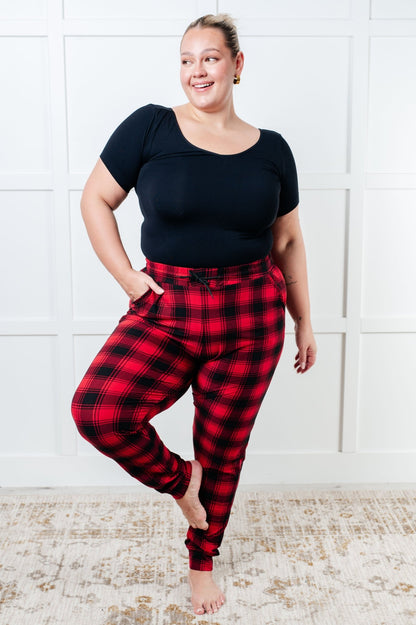 Your New Favorite Joggers in Red Plaid - Driftwood Boutique