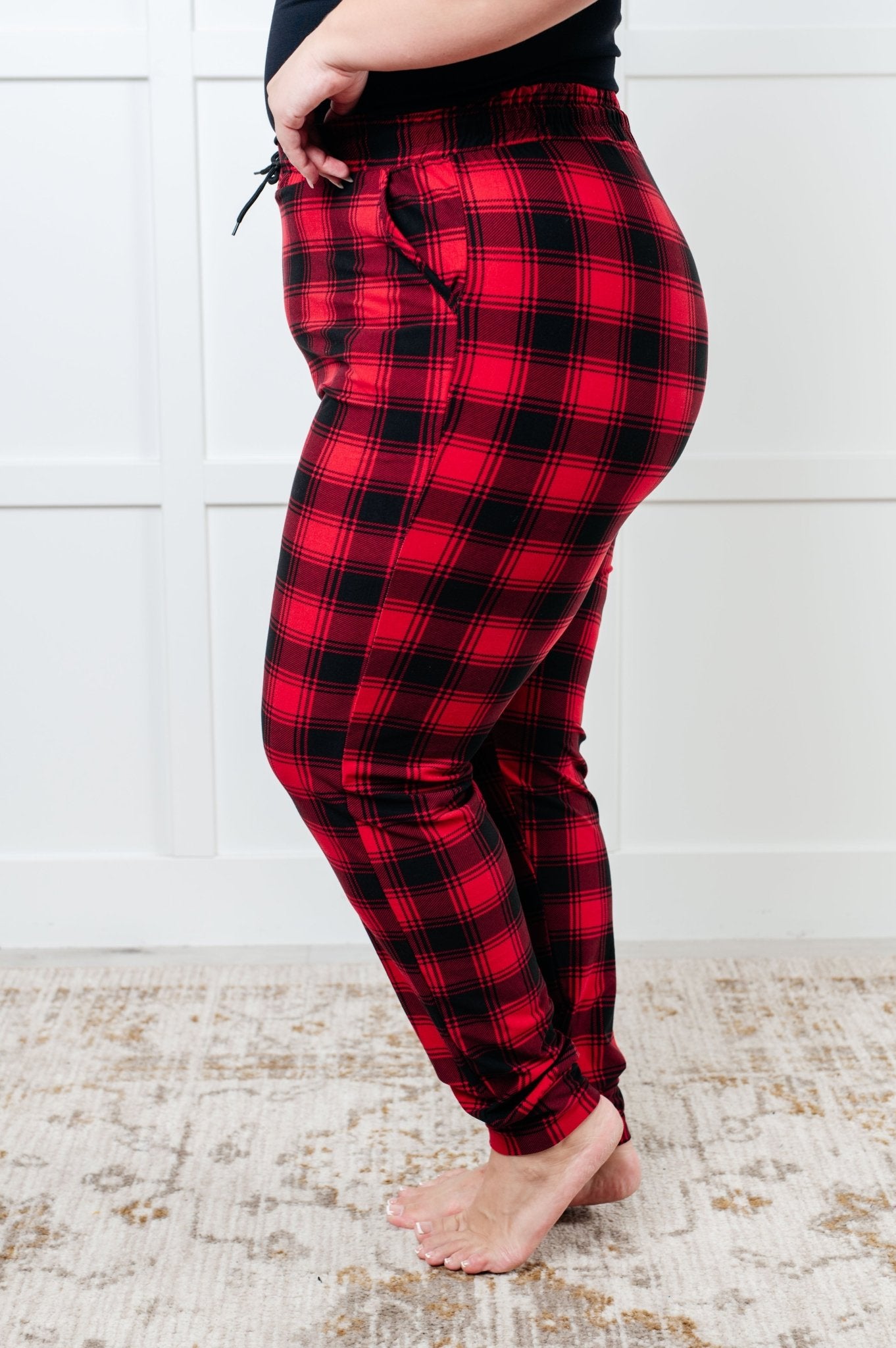 Your New Favorite Joggers in Red Plaid - Driftwood Boutique