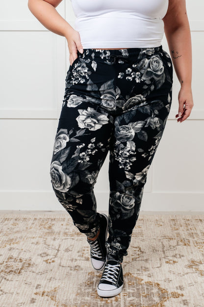 Your New Favorite Joggers in Rose Print - Driftwood Boutique
