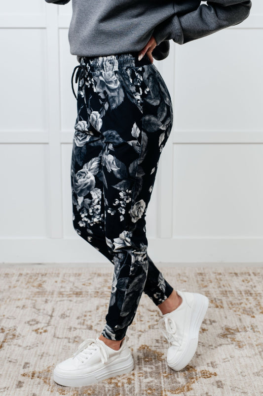 Your New Favorite Joggers in Rose Print - Driftwood Boutique