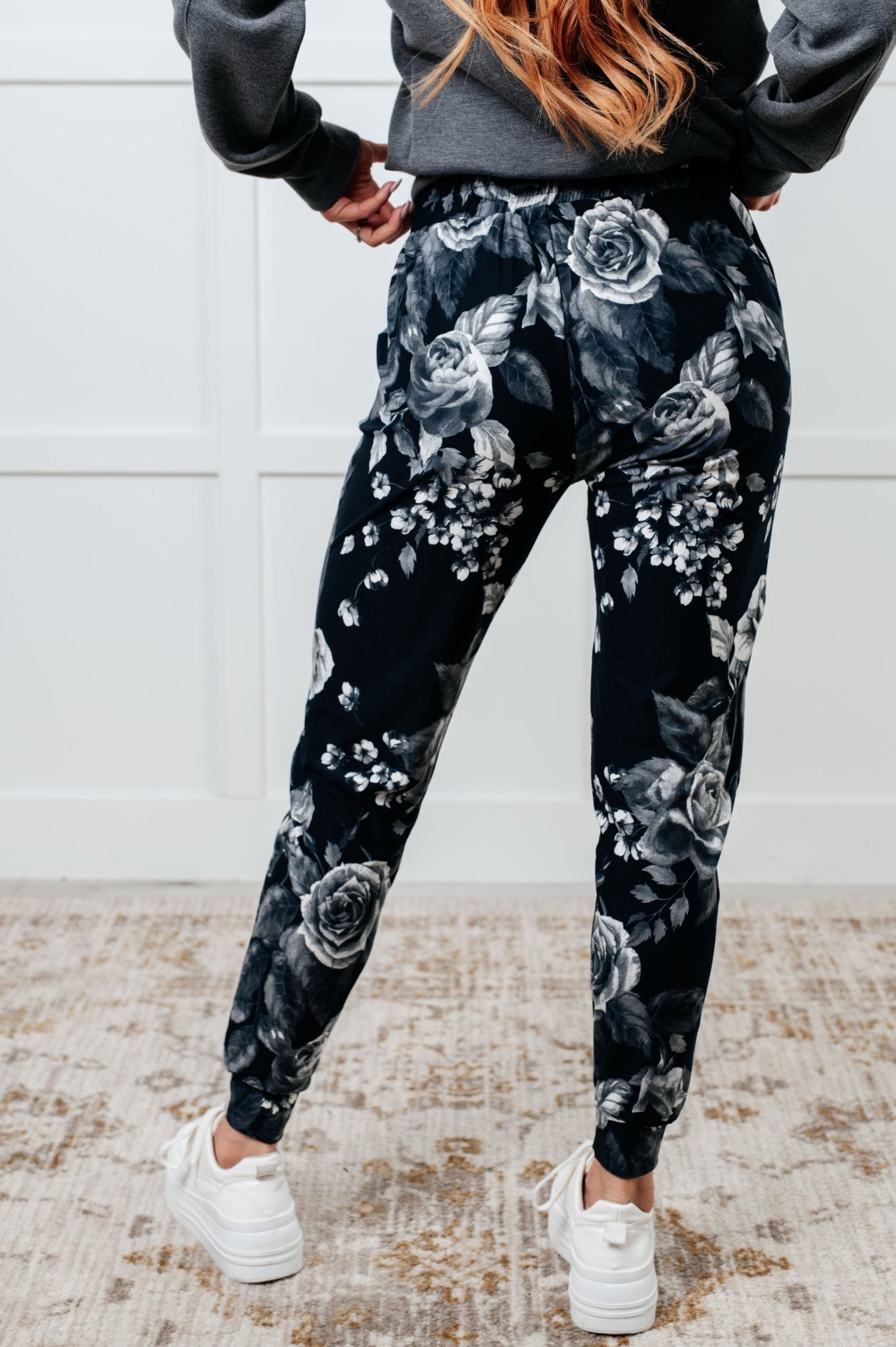 Your New Favorite Joggers in Rose Print - Driftwood Boutique