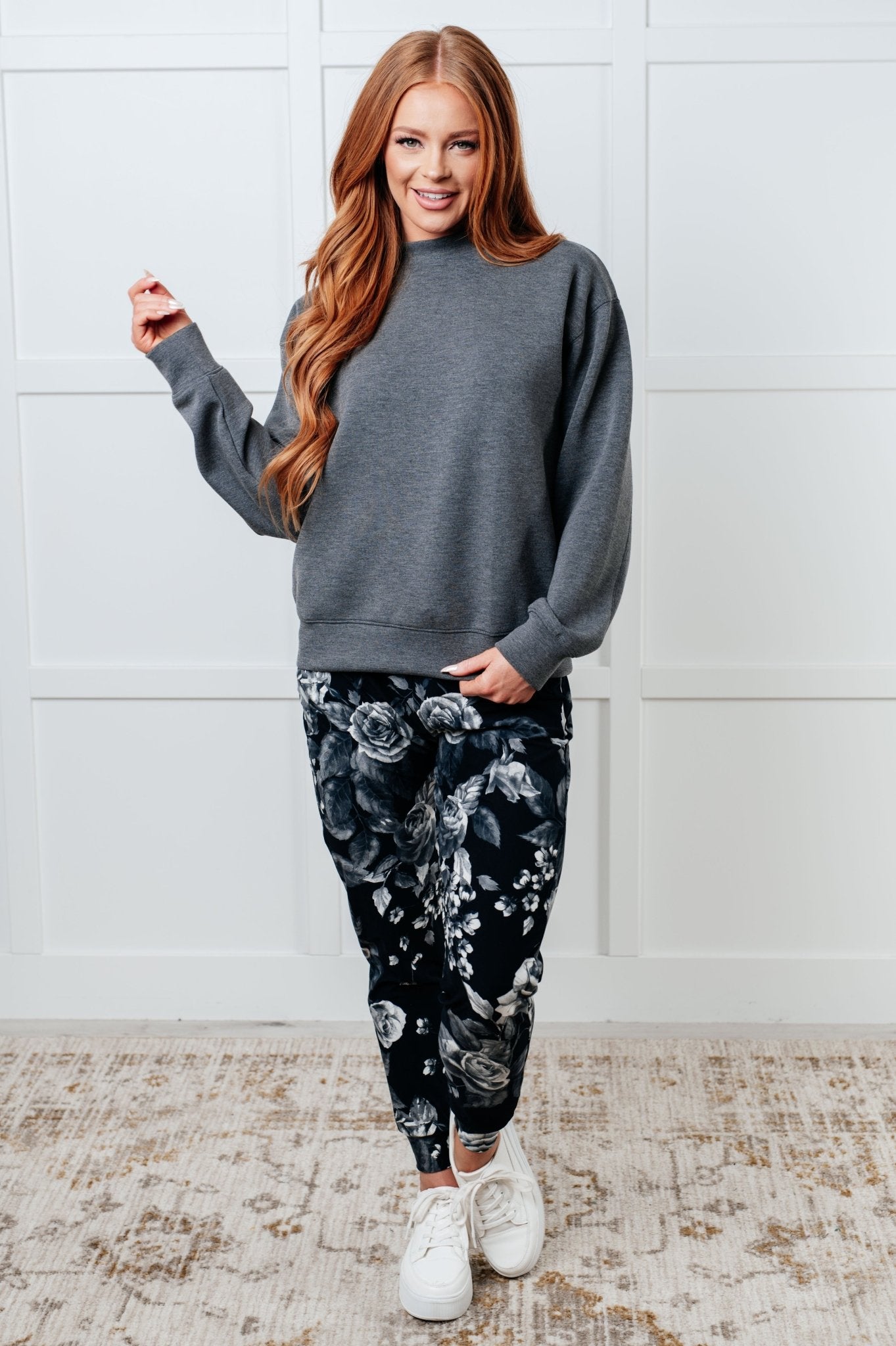 Your New Favorite Joggers in Rose Print - Driftwood Boutique