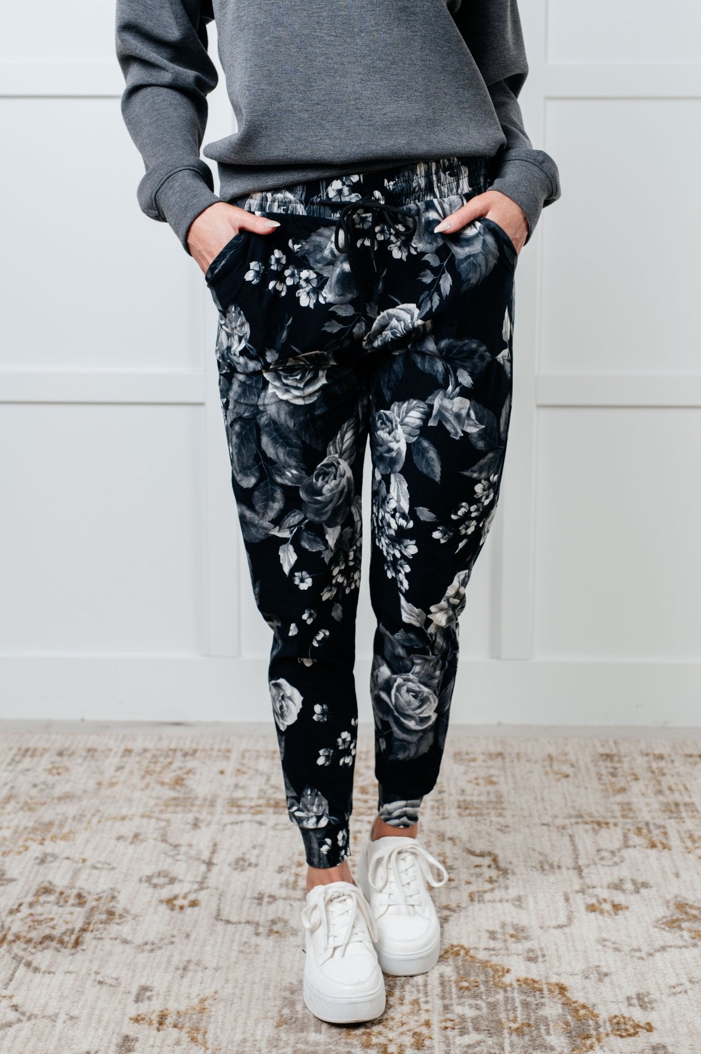 Your New Favorite Joggers in Rose Print - Driftwood Boutique