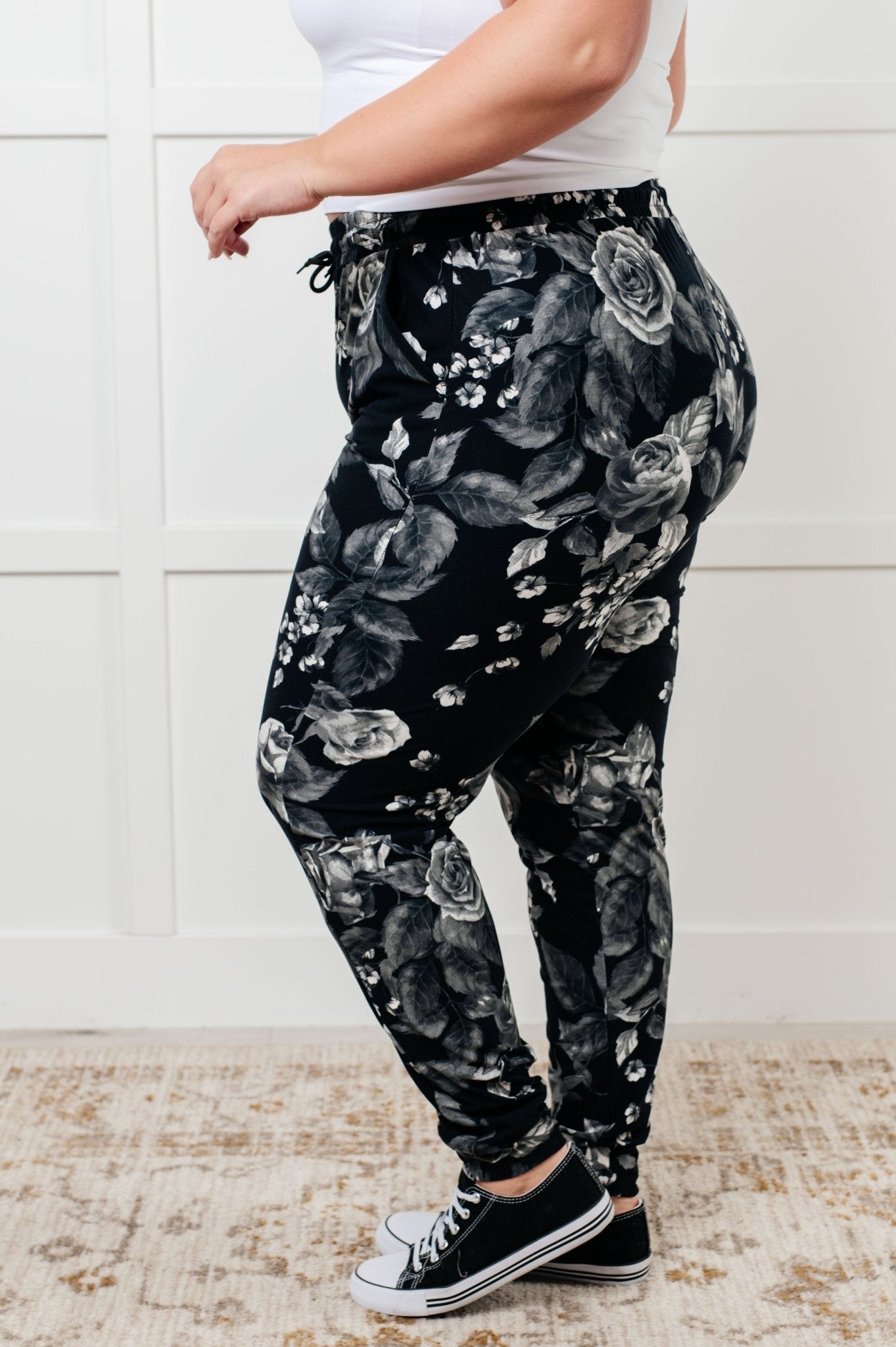 Your New Favorite Joggers in Rose Print - Driftwood Boutique