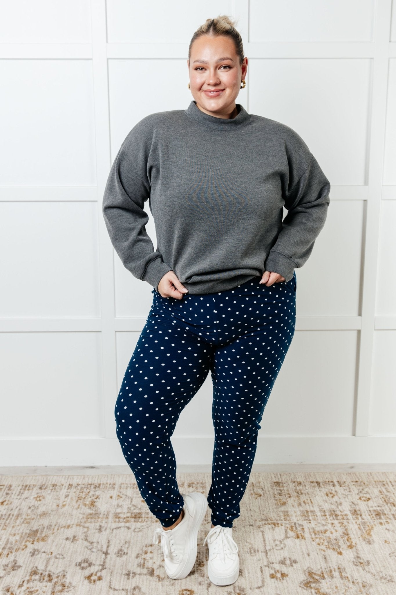 Your New Favorite Joggers in White Polka Dot - Driftwood Boutique