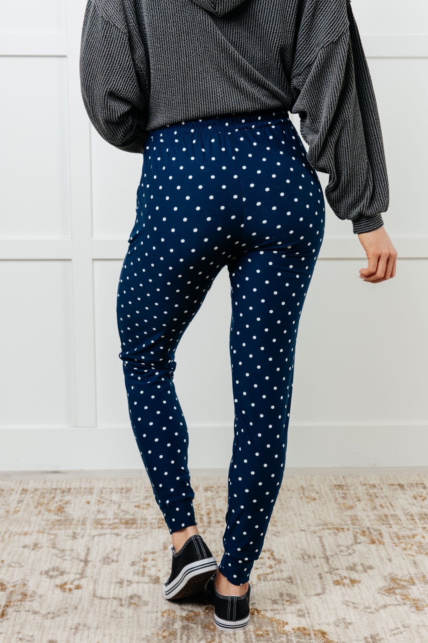 Your New Favorite Joggers in White Polka Dot - Driftwood Boutique