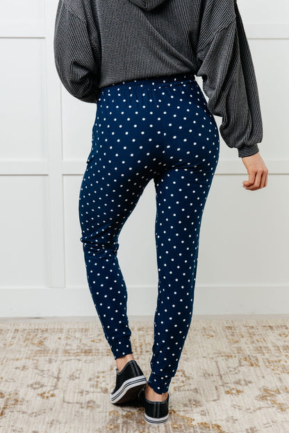 Your New Favorite Joggers in White Polka Dot - Driftwood Boutique